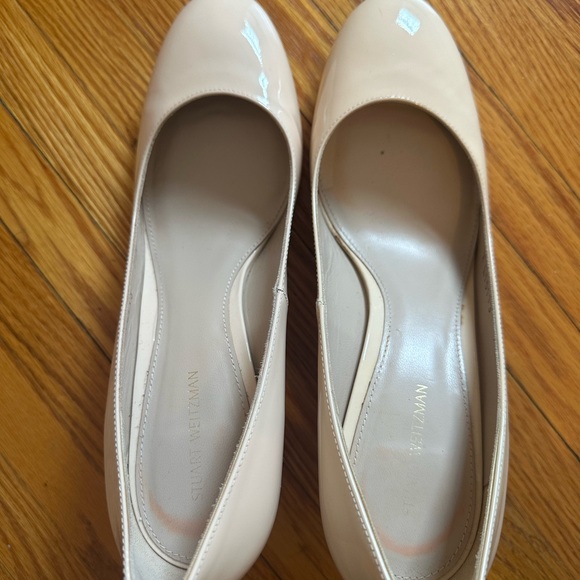 Stuart Weitzman Cream Block Heel Pumps - Picture 3 of 7